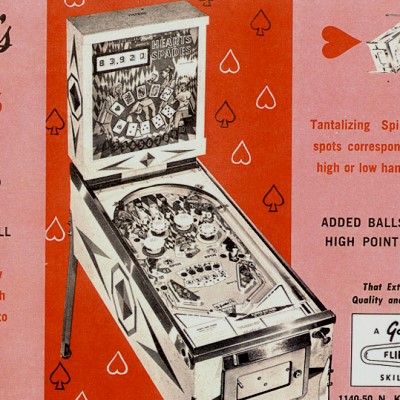 gottlieb, hearts and spades, pinball, sales, price, date, city, condition, auction, ebay, private sale, retail sale, pinball machine, pinball price