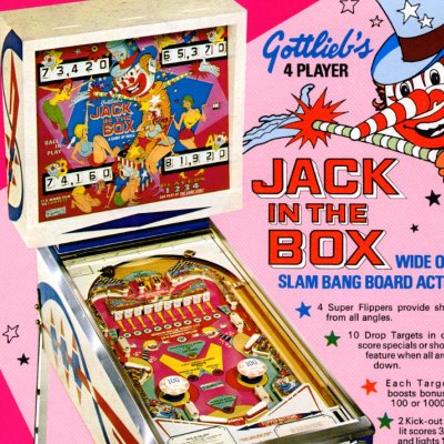gottlieb, jack in the box, pinball, sales, price, date, city, condition, auction, ebay, private sale, retail sale, pinball machine, pinball price