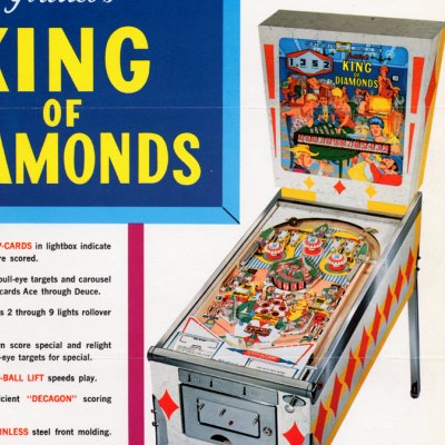 gottlieb, king of diamonds, pinball, sales, price, date, city, condition, auction, ebay, private sale, retail sale, pinball machine, pinball price