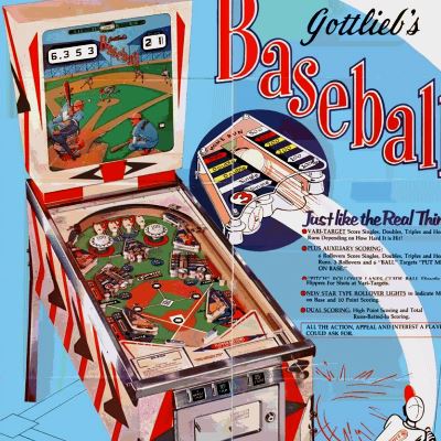 gottlieb, baseball, pinball, sales, price, date, city, condition, auction, ebay, private sale, retail sale, pinball machine, pinball price