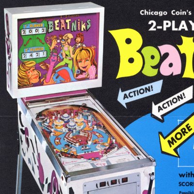 chicago coin, beatniks, pinball, sales, price, date, city, condition, auction, ebay, private sale, retail sale, pinball machine, pinball price