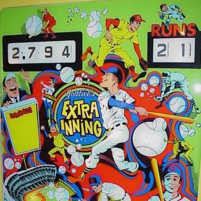gottlieb, extra inning, pinball, sales, price, date, city, condition, auction, ebay, private sale, retail sale, pinball machine, pinball price